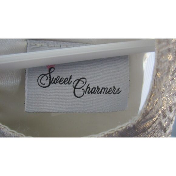 ADORABLE SWEET CHARMERS GOLD LAME BROCADE DRESS W/ RHINESTONE BELT 4/4T - Picture 7 of 7